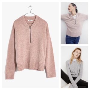 Madewell Wool and Alpaca Blend York Half-Zip Pullover Sweater
